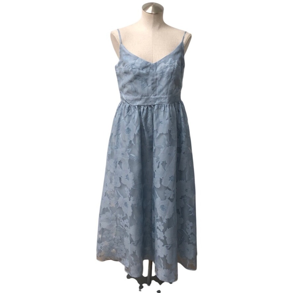 Joie Floral Midi Dress Womens Medium Blue Sleeveless Smocked V-Neck